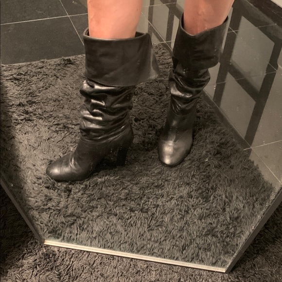 Black Knee-High Leather Boots - Picture 8 of 15
